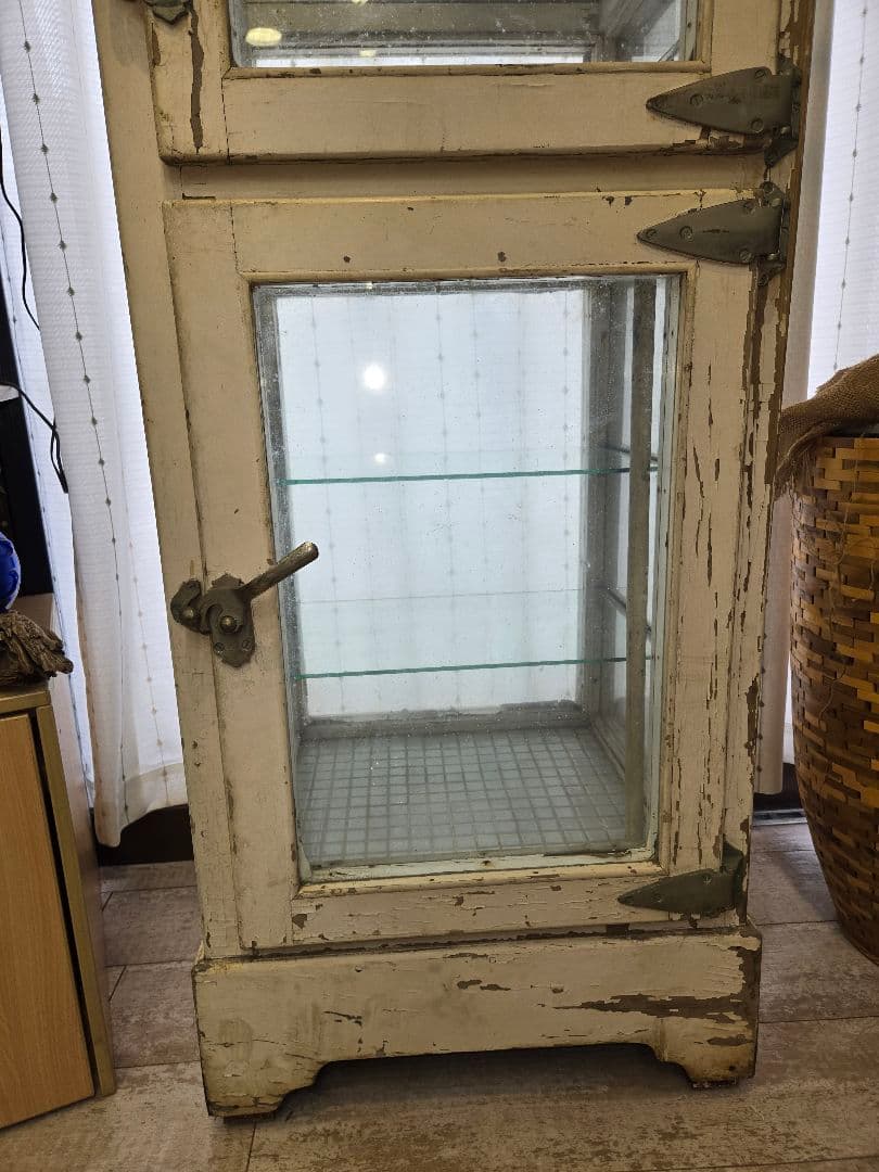 二段式ガラスケース 木製 ホワイト