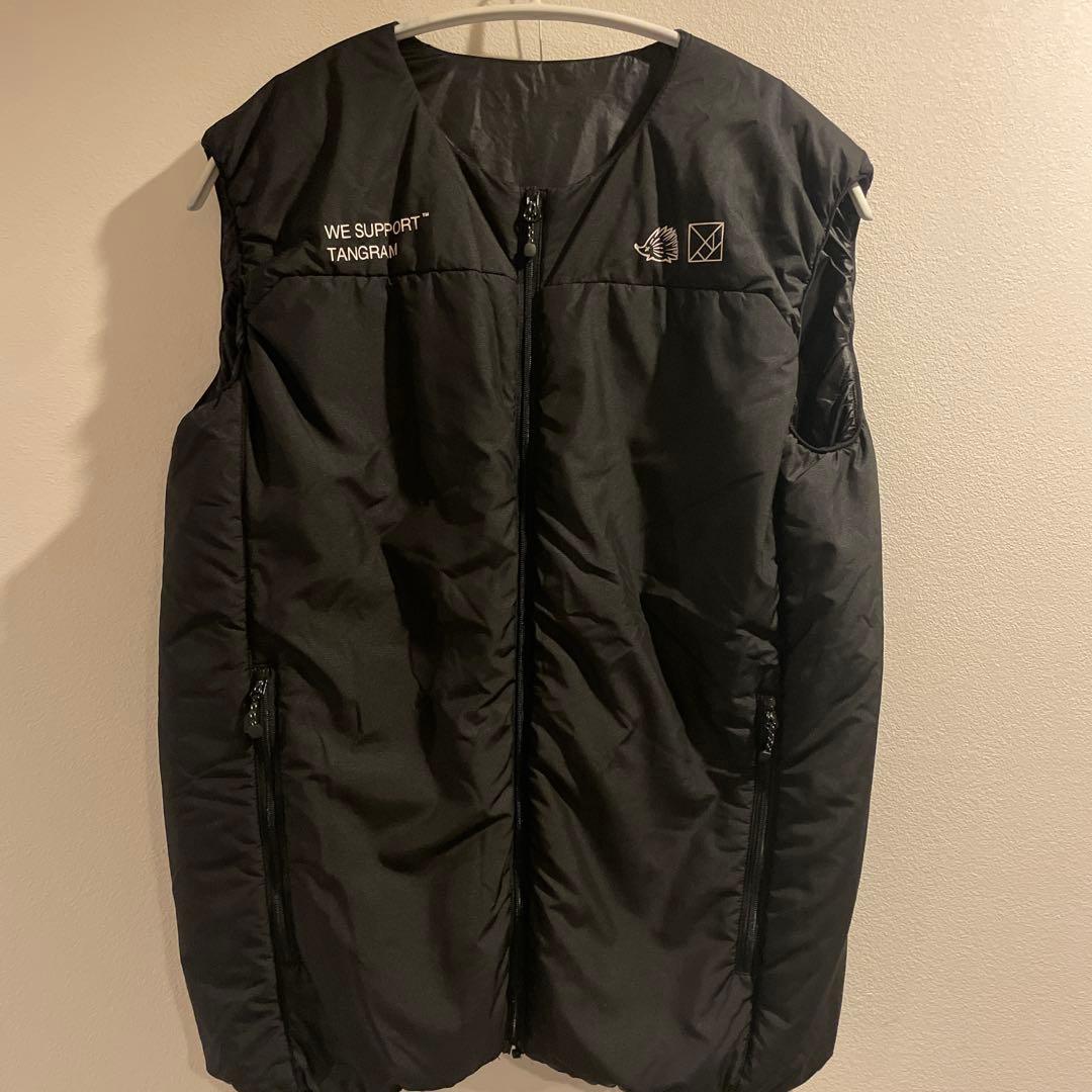 【美品】clubhouse×TANGRAM ダウンベスト ブラック メンズS
