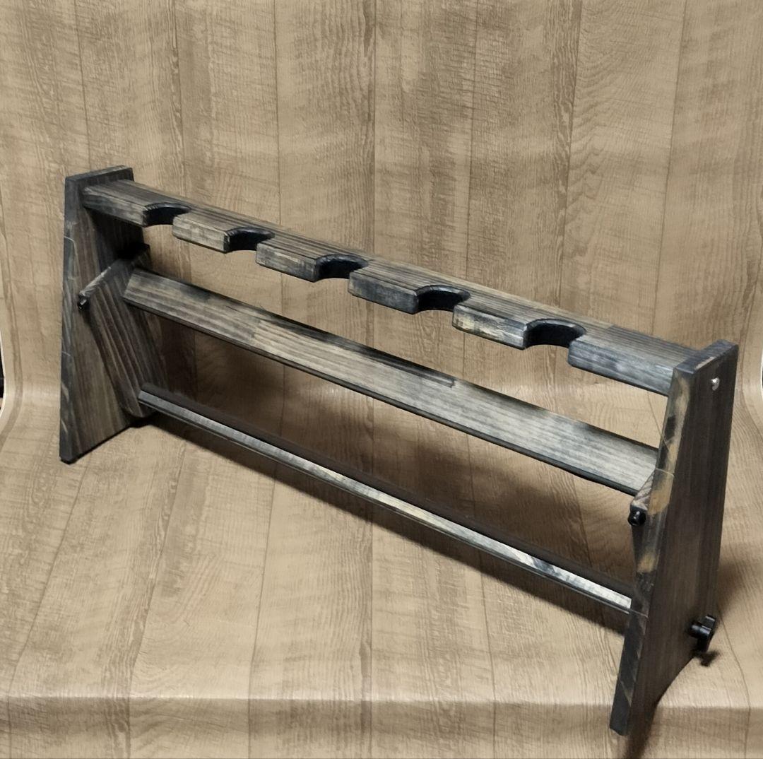 ♪手作り 沖縄三線ラック　折りたたみ収納　５丁掛け　三線スタンド　♪