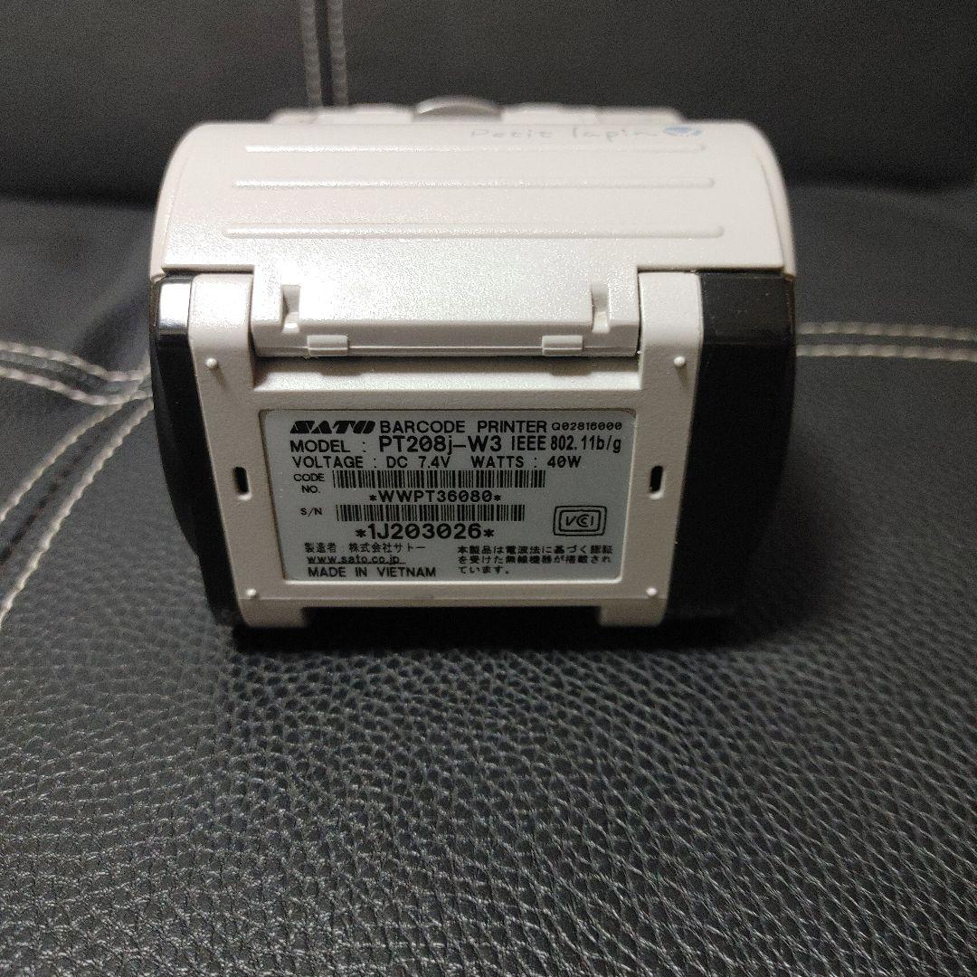 SATO モバイルプリンター PT208j-W3【動作確認済・印字良好】