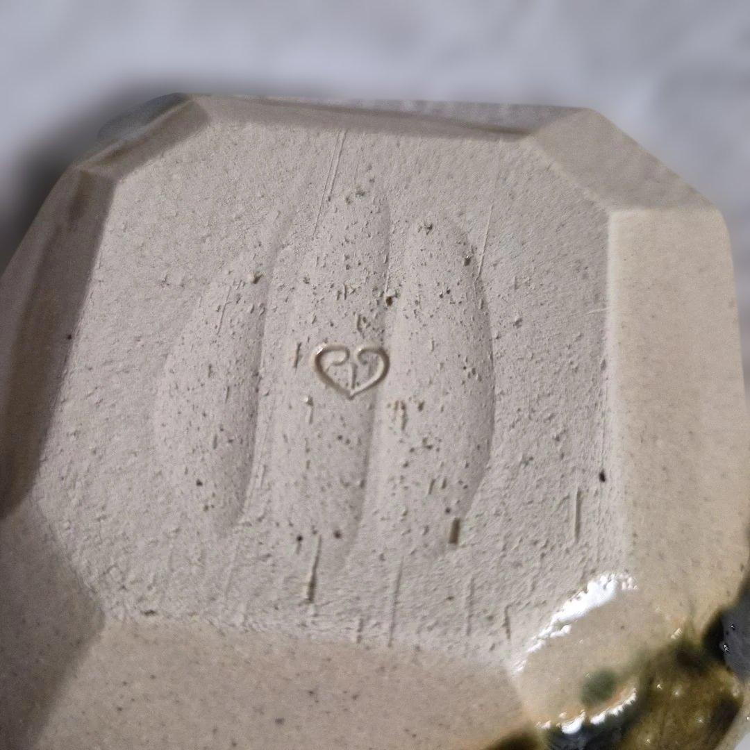 【加藤春二】葵窯『織部』五客小皿 未使用　共箱