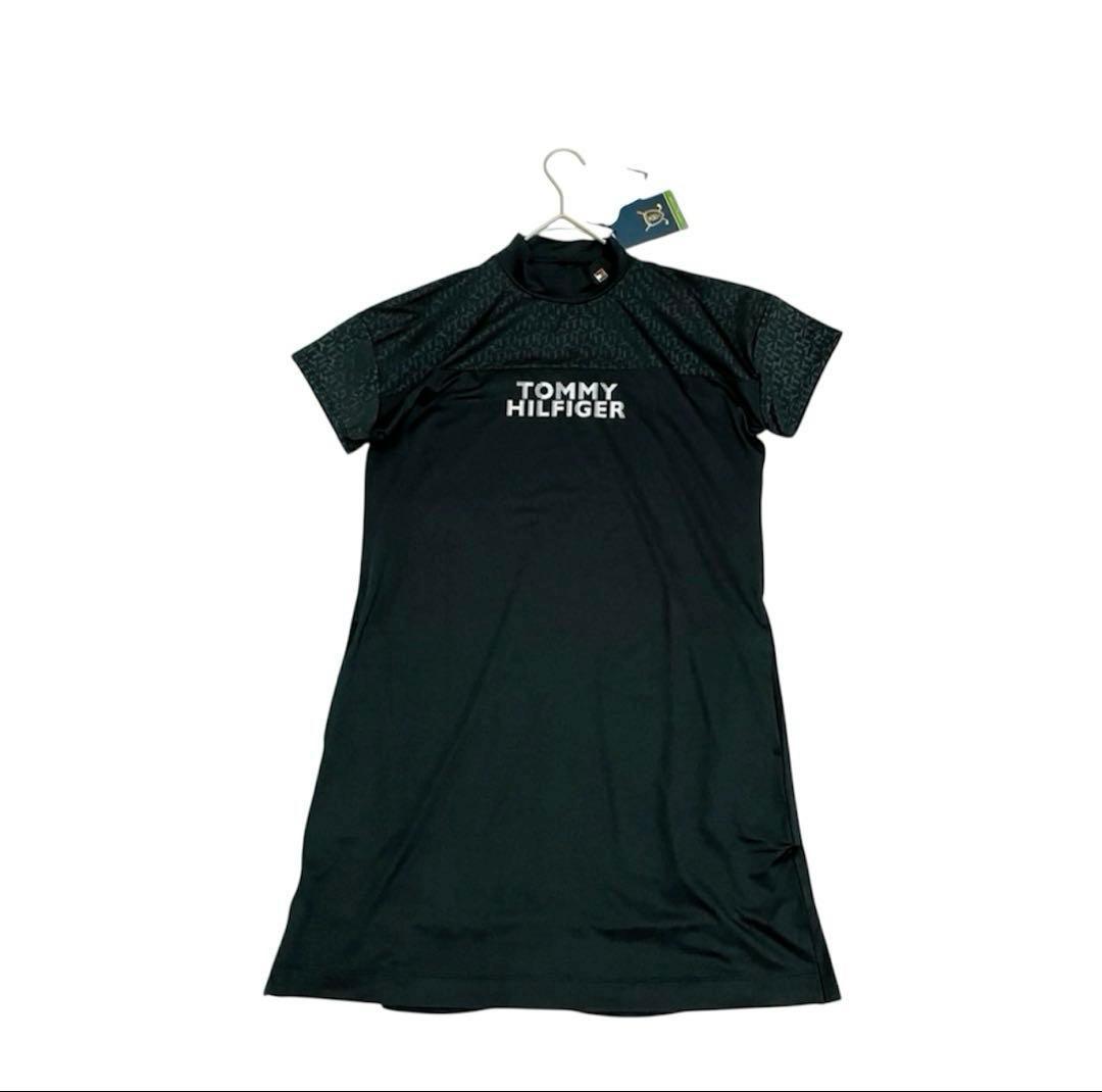 新品❗️ トミーヒルフィガーゴルフ M 半袖モックネックワンピース ブラック
