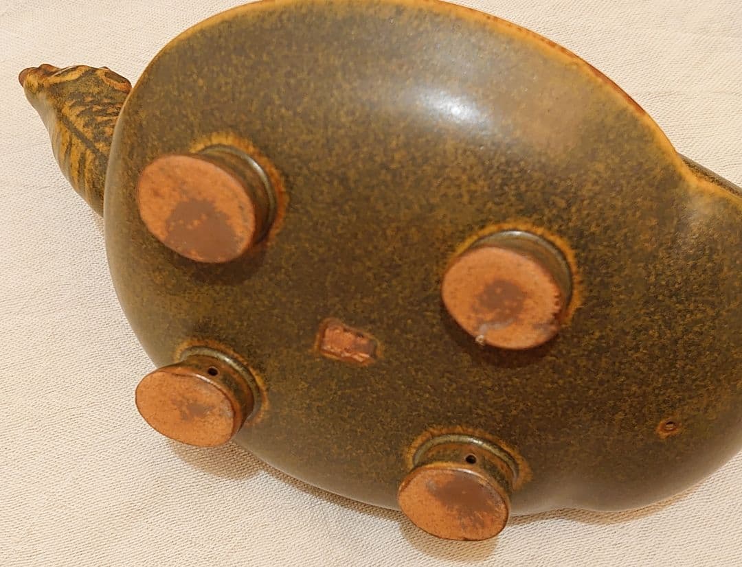 薩摩焼 壽官陶苑 亀型 酒器 蕎麦釉 ヴィンテージ