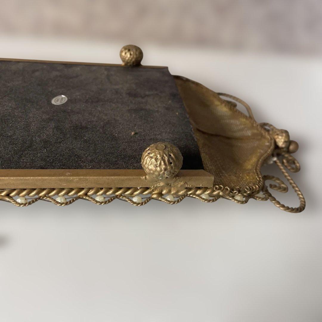 アンティーク装飾ミラー　ミラートレイ　アクセサリートレイ　ヴィクトリア調