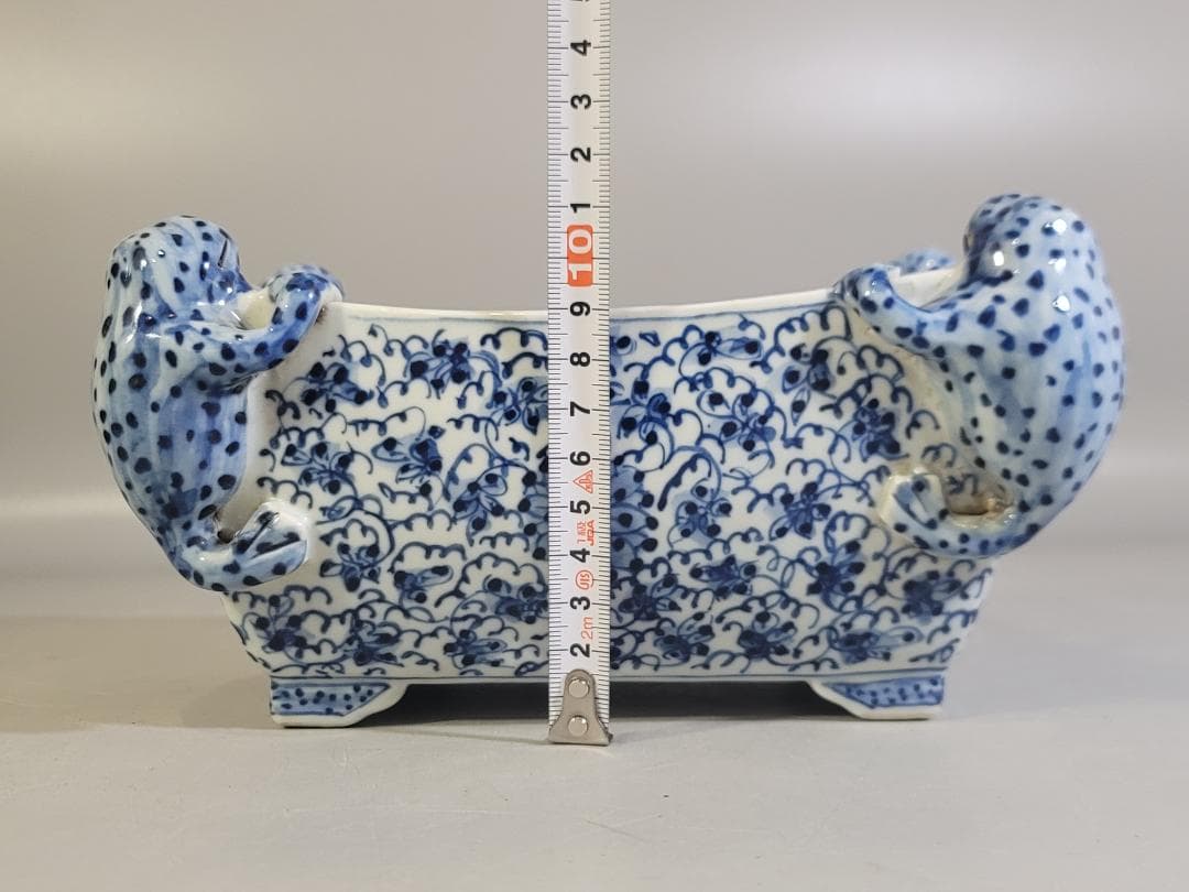 中国 染付 四方蝦蟇 筆洗 DT745