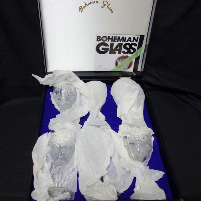 未使用箱付　6個　ワイングラス　ボヘミアガラス　500PK　クリスタルガラス