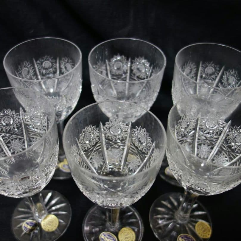 未使用箱付　6個　ワイングラス　ボヘミアガラス　500PK　クリスタルガラス