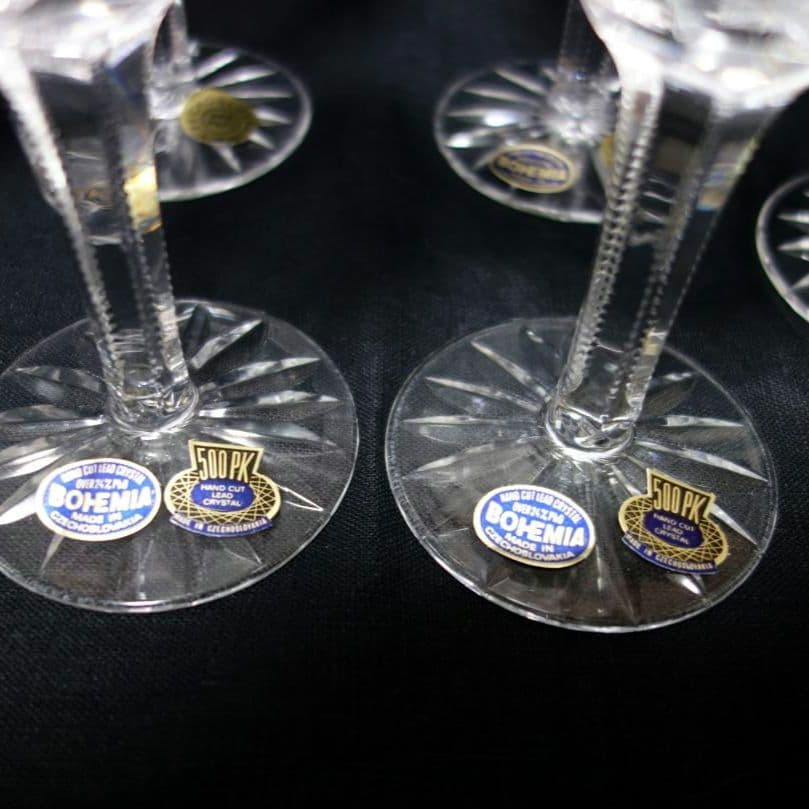 未使用箱付　6個　ワイングラス　ボヘミアガラス　500PK　クリスタルガラス