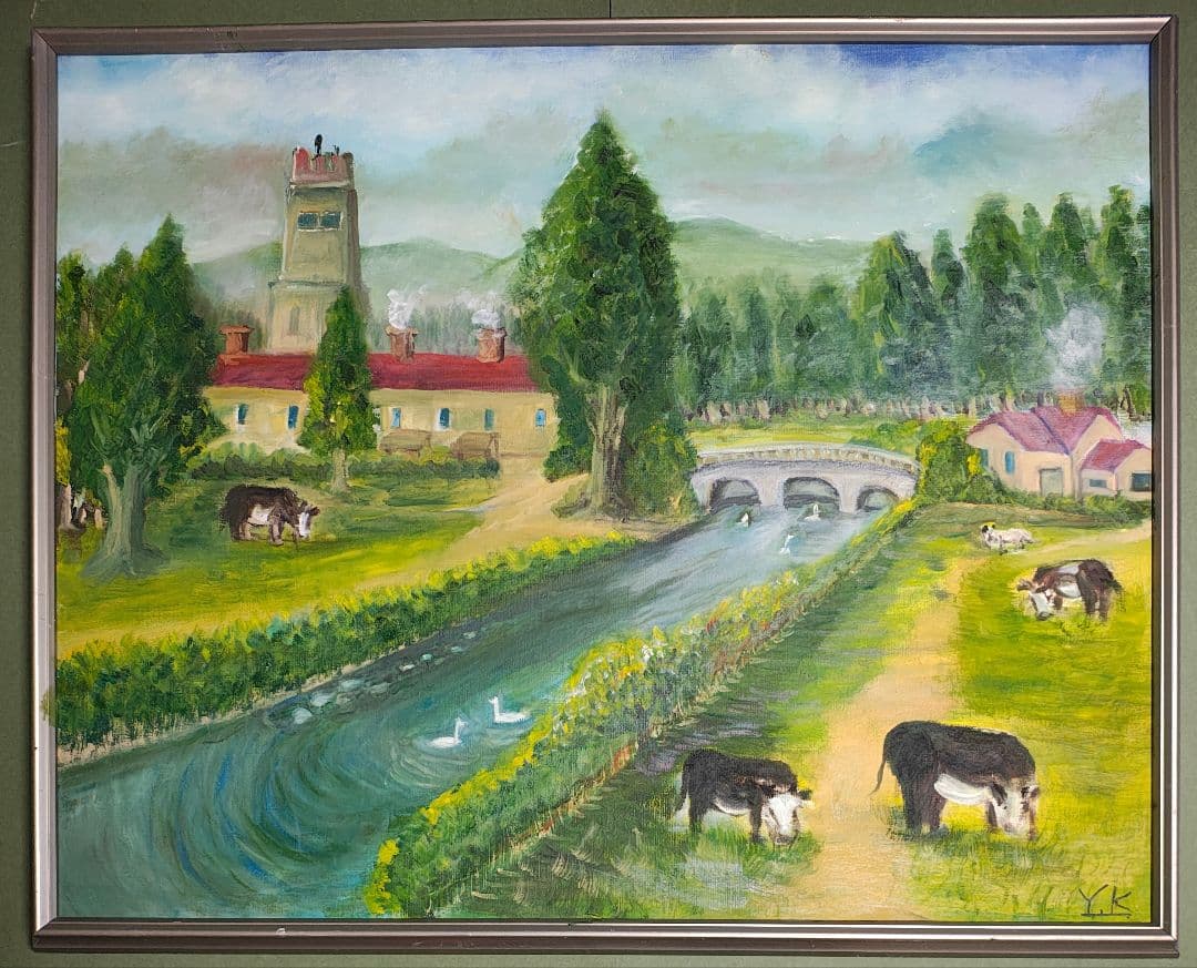 【送料込・即発】F30号×2枚 アルミ仮縁 公募展 油絵キャンバス付 訳あり実用