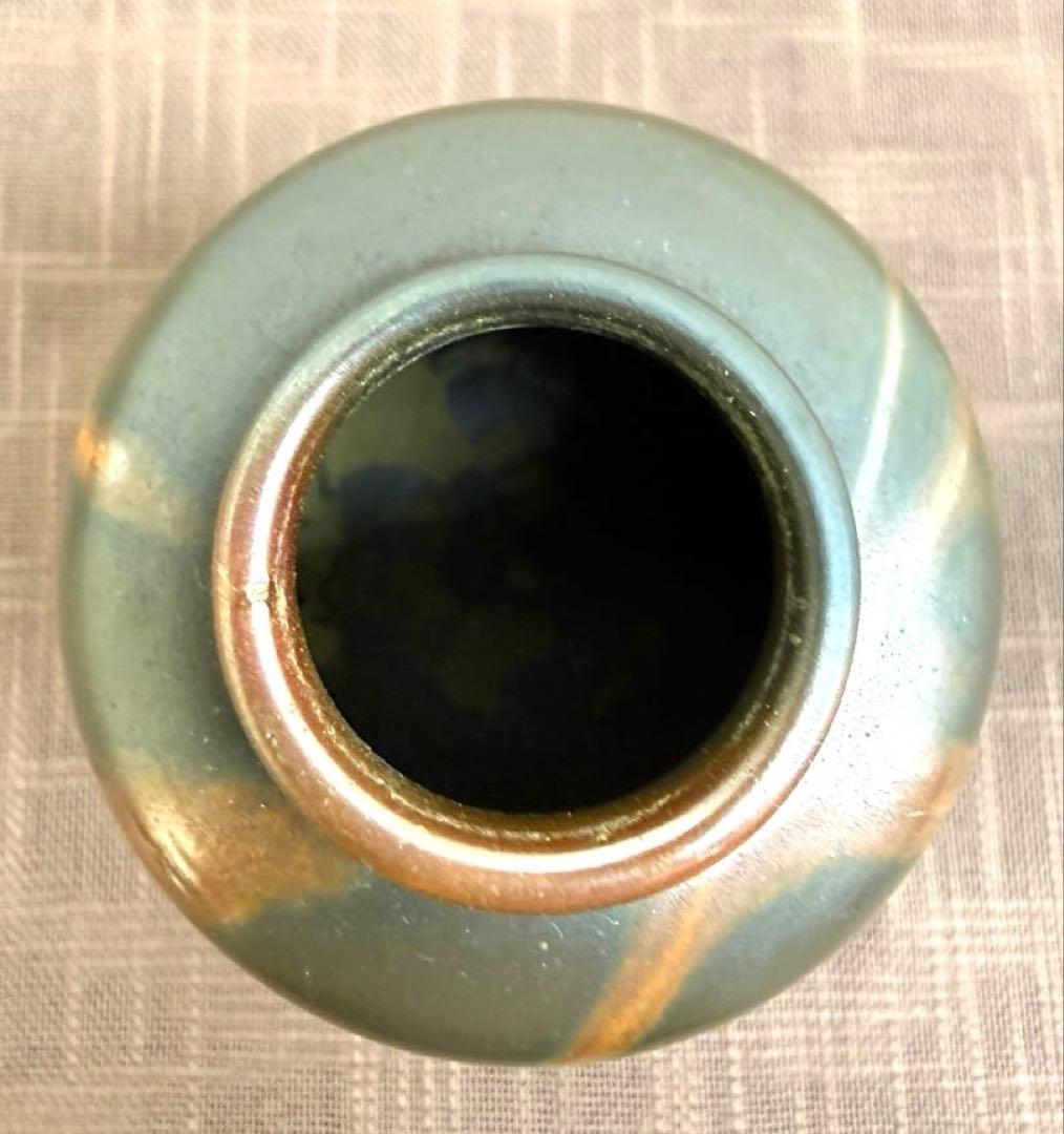 小西陶古　備前茶入　共箱　笹蔓緞子　備前焼　伊部　美品