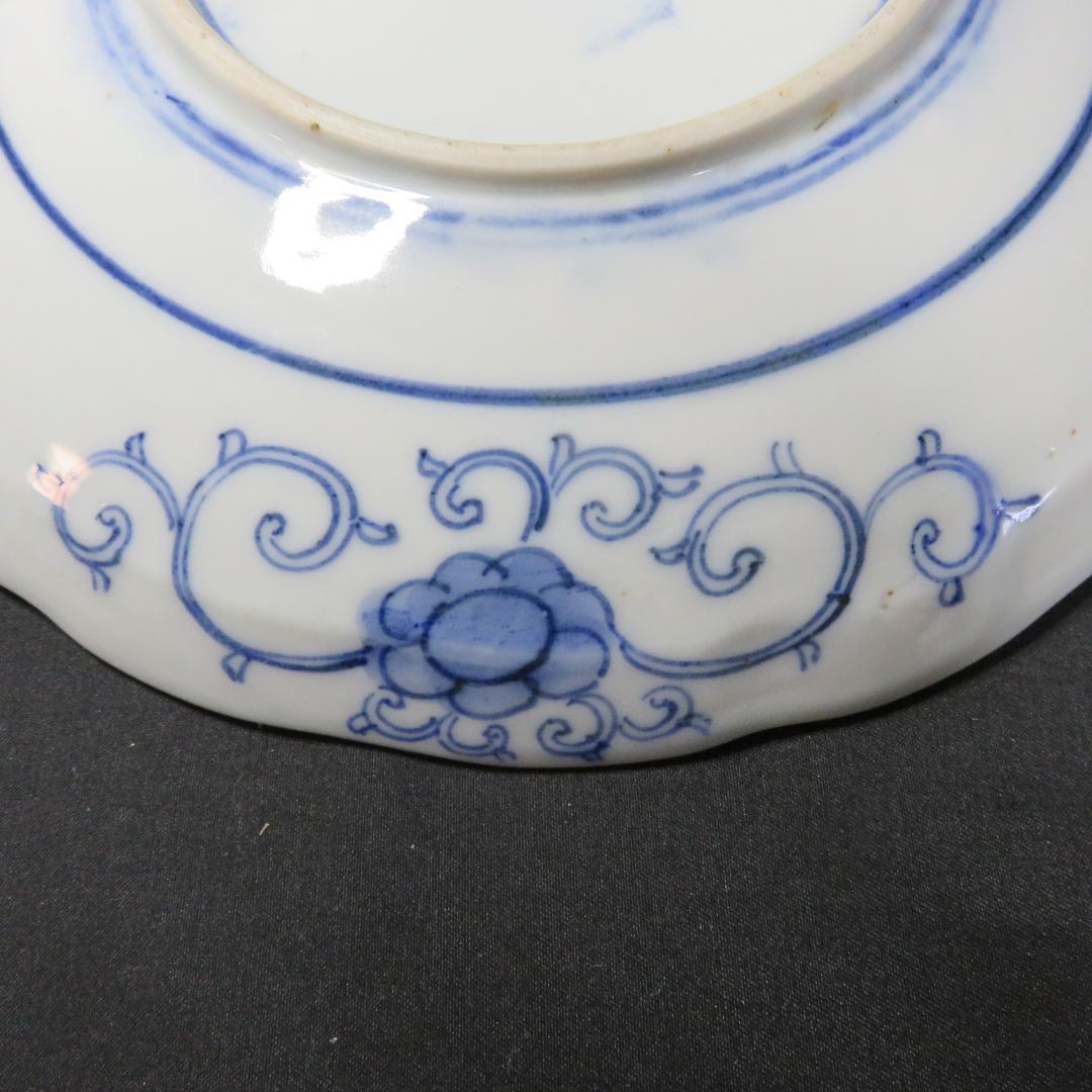 中皿 5枚 金彩 色絵付 歪み 窯傷 松竹梅 花文様 唐草 江戸 明治