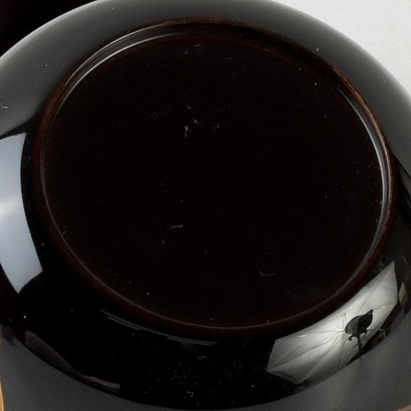 茶道具　塗匠　哲山作　花丸菊花蒔絵　平大棗　共箱　V　9354