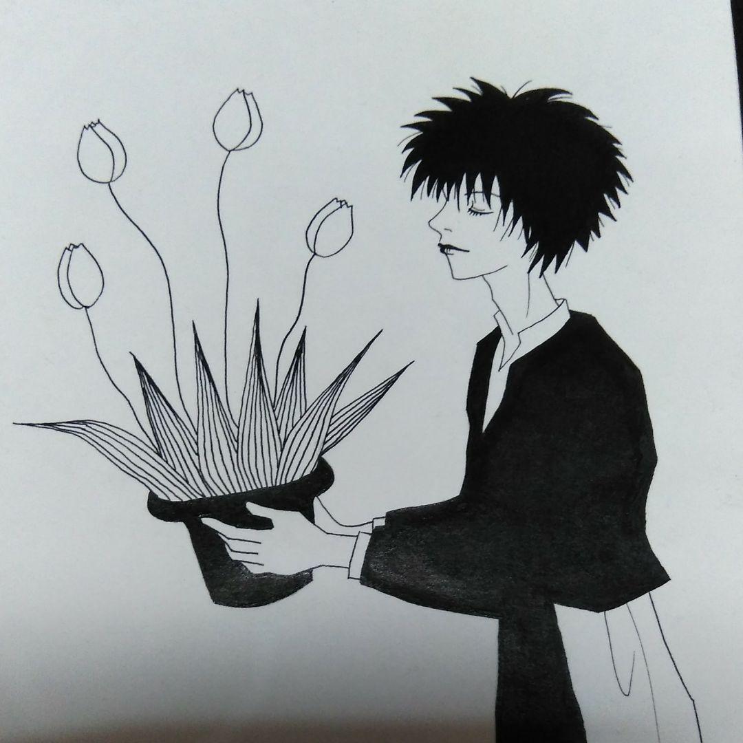 チュ－リップ モノクロ原画