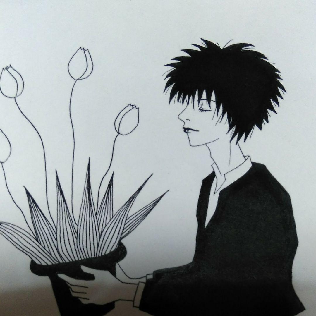 チュ－リップ モノクロ原画