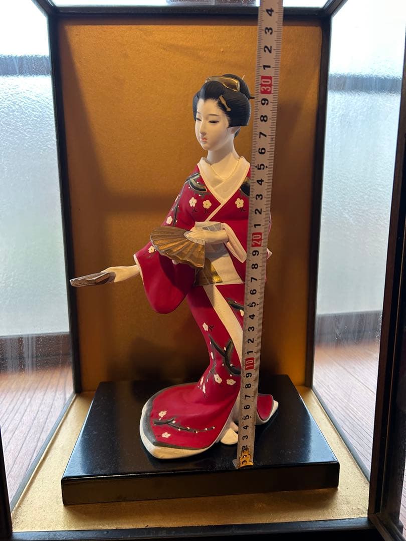 【骨董品‼️】赤い着物の女性 陶器人形 日本美人 舞妓 踊り子 古美術品 芸者芸妓
