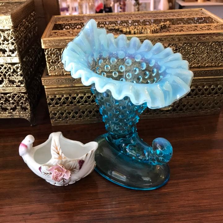 豪華！50's Fenton　フェントン　 ブルーオパールセントアンティーク