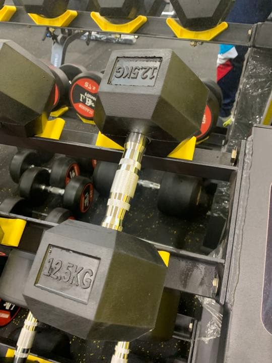 ラバーヘックス ダンベル　12.5kg から25kg