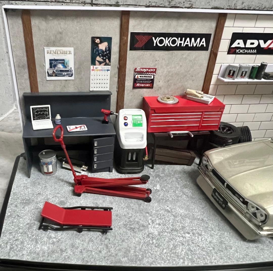 国産名車 1/24 スカイライン GT-R ガレージ ジオラマ 旧車 ミニカー