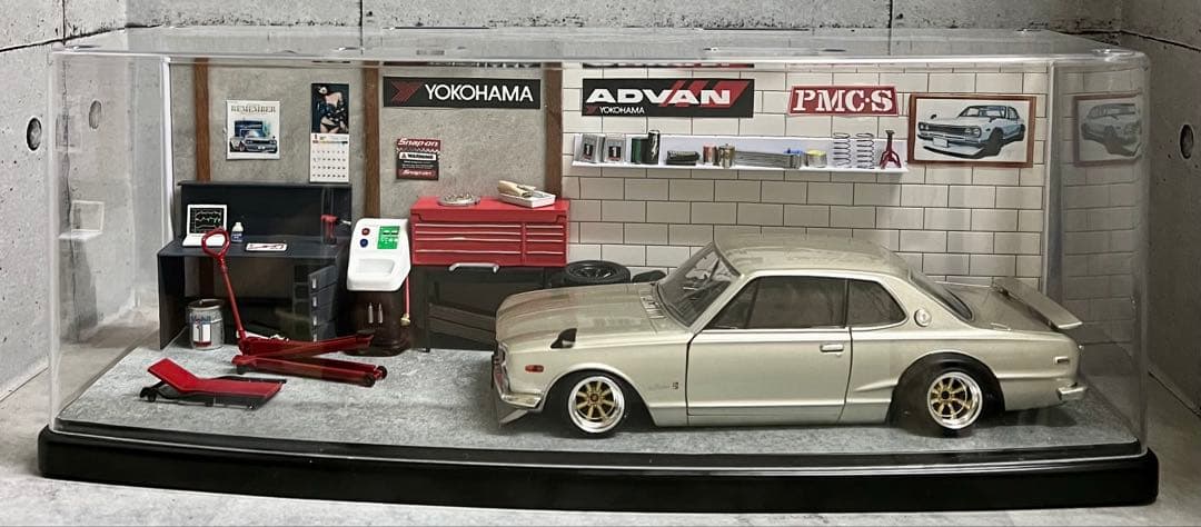 国産名車 1/24 スカイライン GT-R ガレージ ジオラマ 旧車 ミニカー