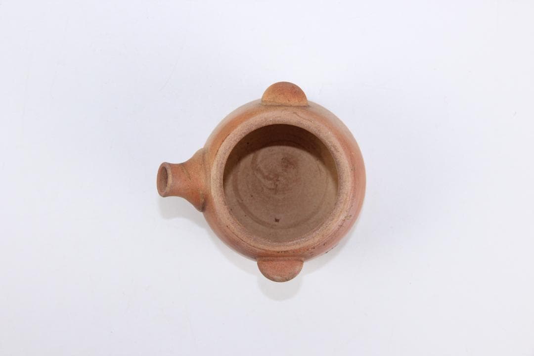 南山焼 柳仙造 朱泥焼締急須 宝瓶　手作り茶日本陶芸 煎茶道具 　EL11-18