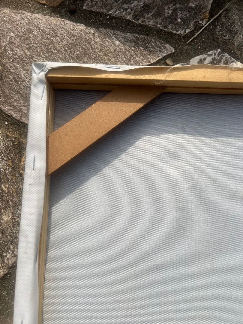 油絵　ゴッホ　《夜のプロヴァンスの田舎道（糸杉と星の見える道）》額なし　木枠のみ