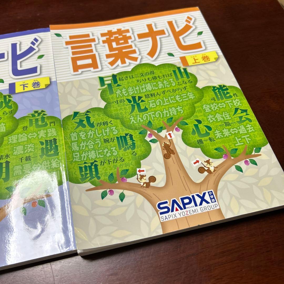 22-20ち　重要教材　サピックス　SAPIX 言葉ナビ 上巻・下巻セット