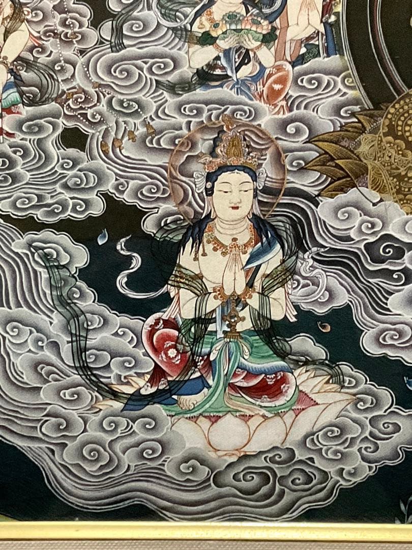 阿弥陀来迎図　手描き　仏画　肉筆　絵画