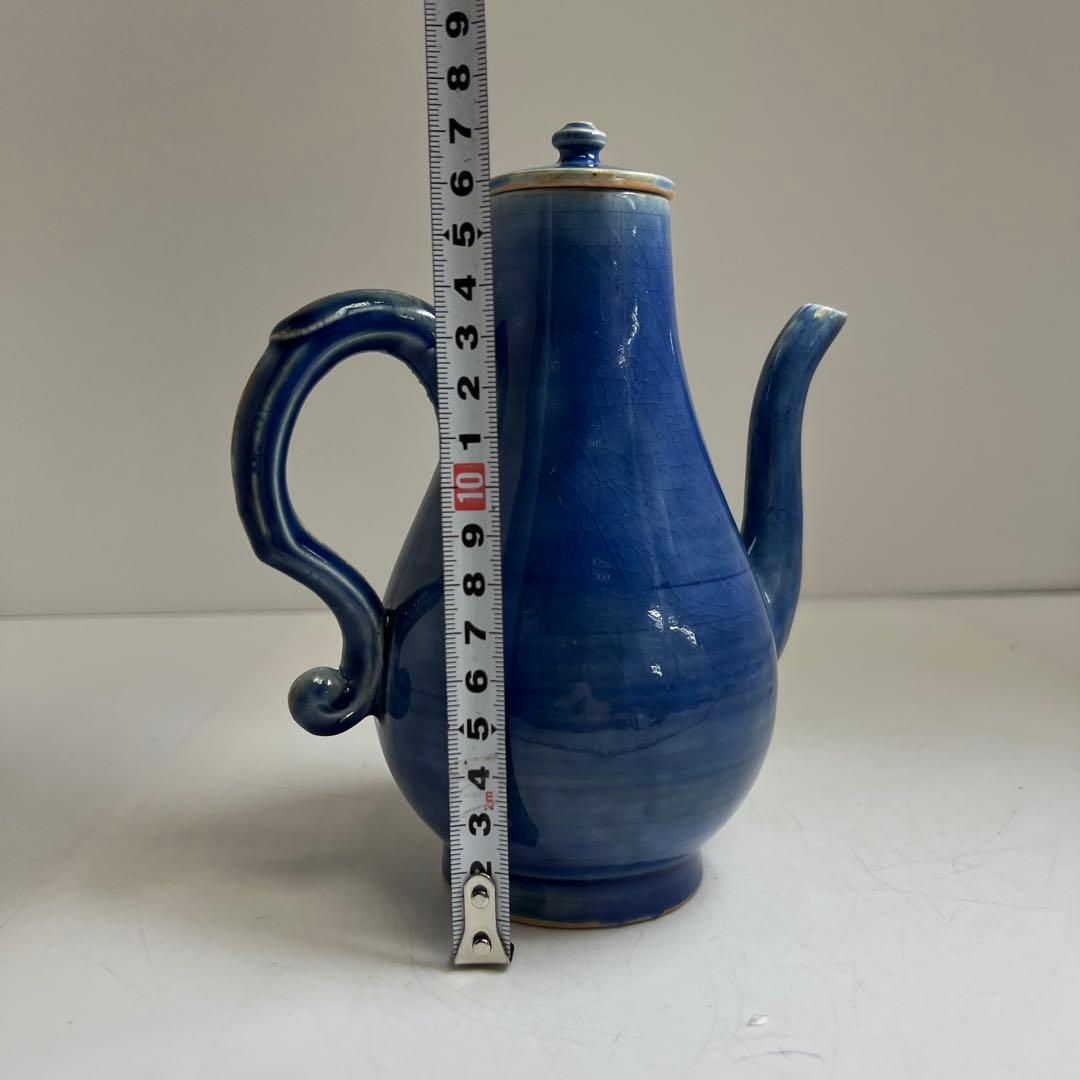 中国明時代　景徳鎮民窯　瑠璃釉水注　高さ18.5㎝トトコサ東な8-0121☆2F
