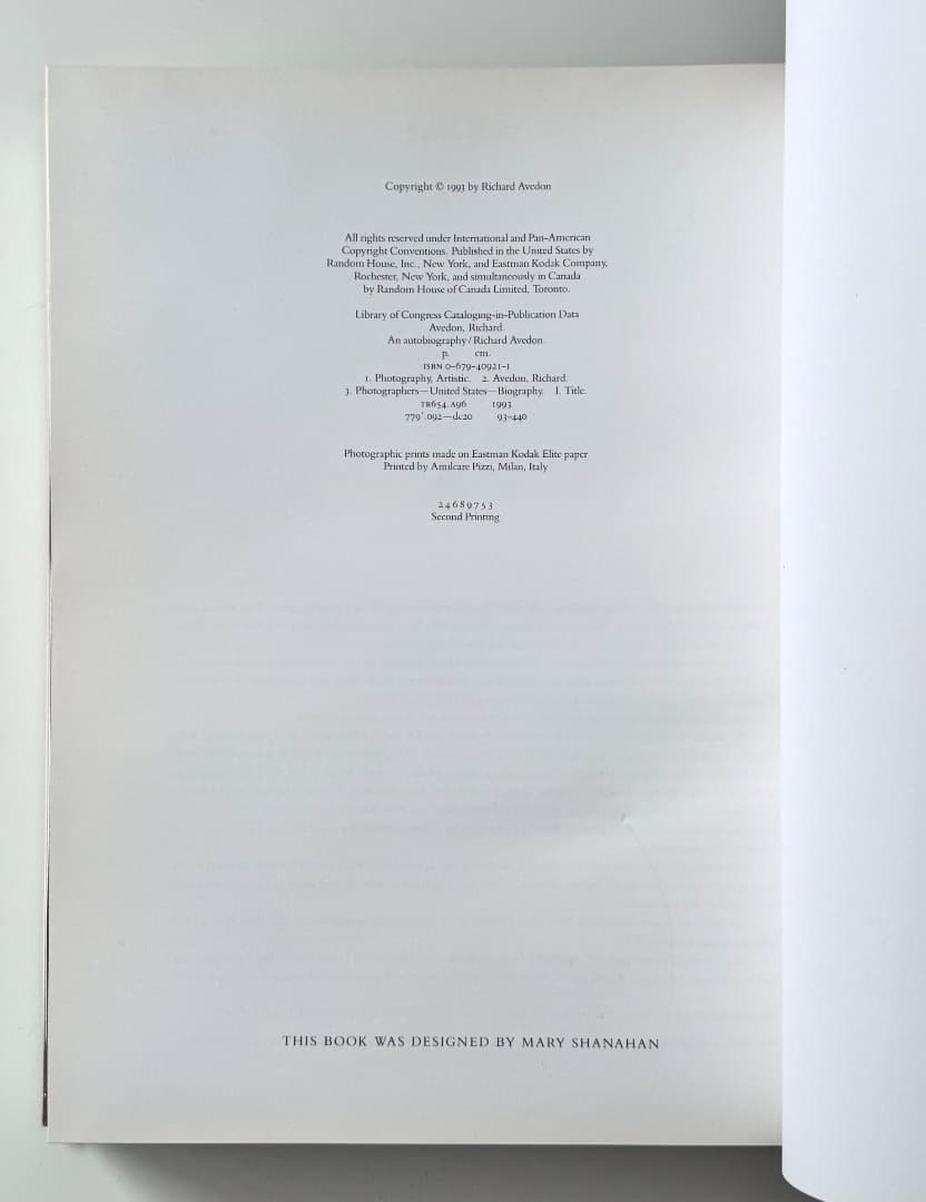 AN AUTO-BIOGRAPHY RICHARD AVEDON 外箱付き美品