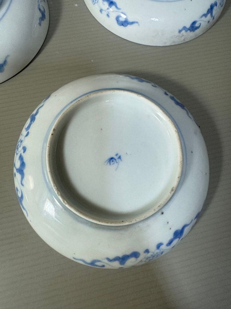 2429 激レア　香蘭社　伊萬里風　色絵龍文　皿　8客　時代物