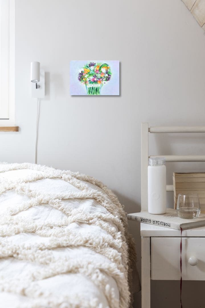 絵画　油絵　原画　一点物　花　レトロ　アート　プレゼント　インテリア　SM