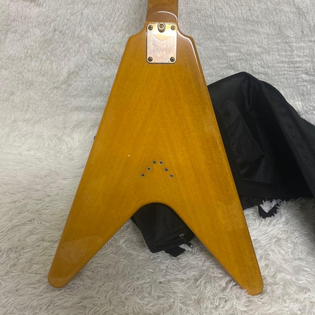 【メンテナンス済】バークレイ　フライングV エレキギター　イエロー