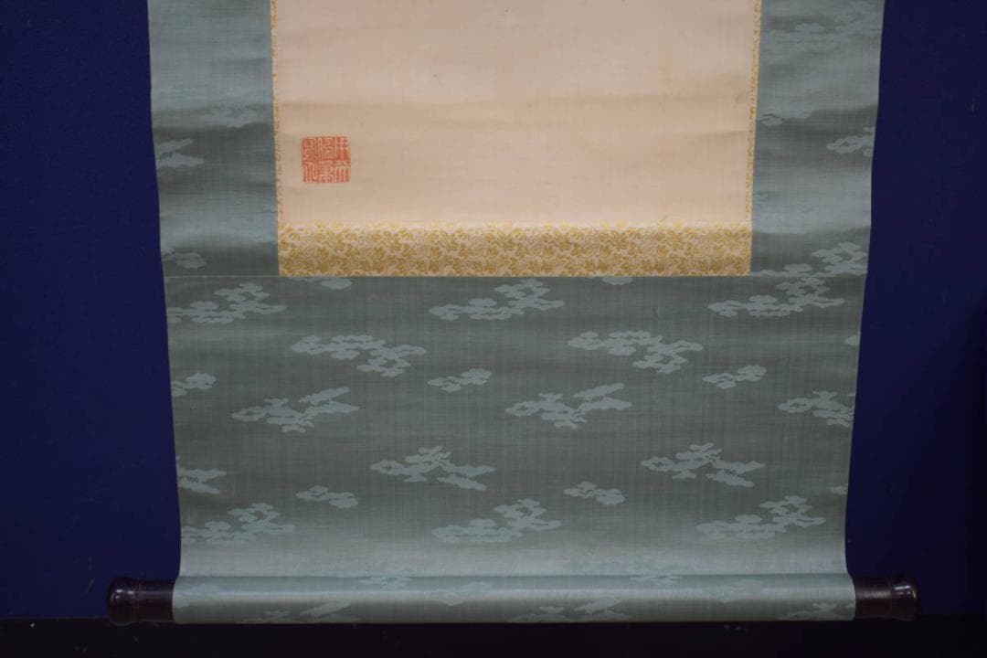 真作/田中柏陰/観音画賛/絹表装/布袋屋掛軸HI-979