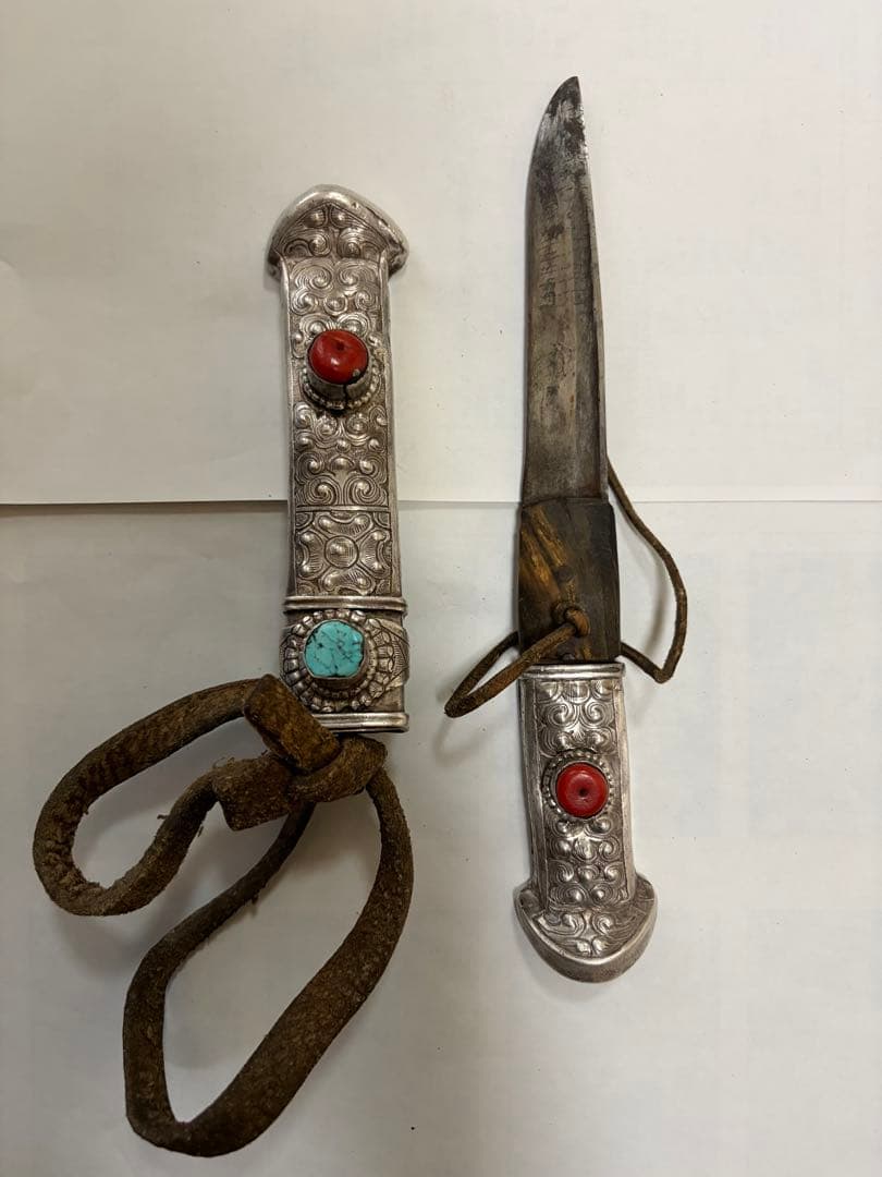 【希少品】チベット族　骨董　催事用　武具 Silver 激レア