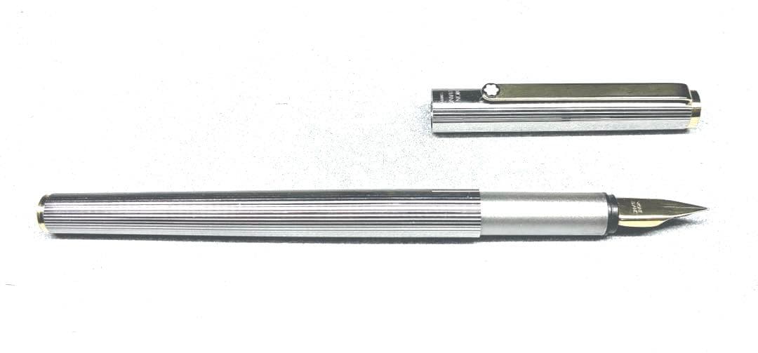 【希少 美品】モンブラン S-ライン 万年筆 シルバー 純正コンバーター付