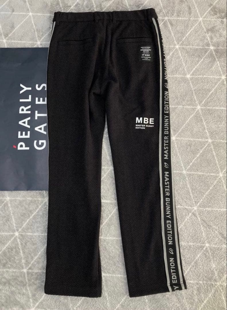 ブラック サイドストライプ メンズパンツ