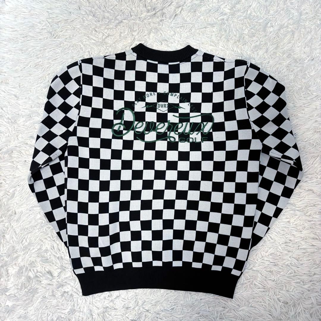 最新作 devereux golf ニットセーター チェッカー クルーネック