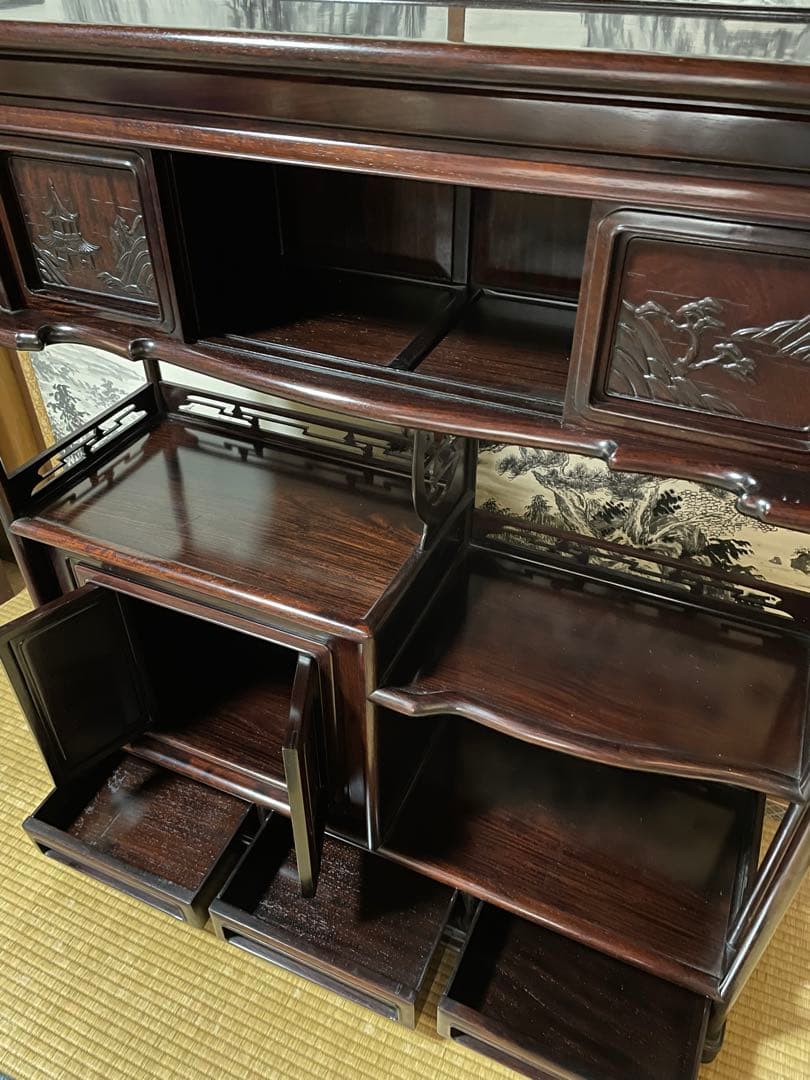 茶棚　アンティーク家具　唐木　花梨　紫檀　収納棚　中国家具　骨董品　古美術品