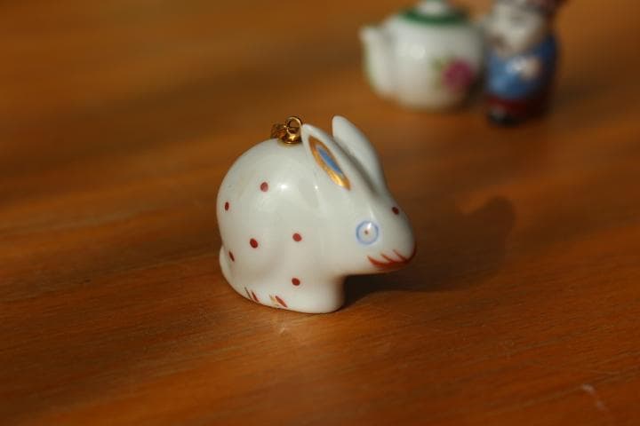 ヘレンド Herend うさぎ ラビット ハンドペイント ペンダントヘッド