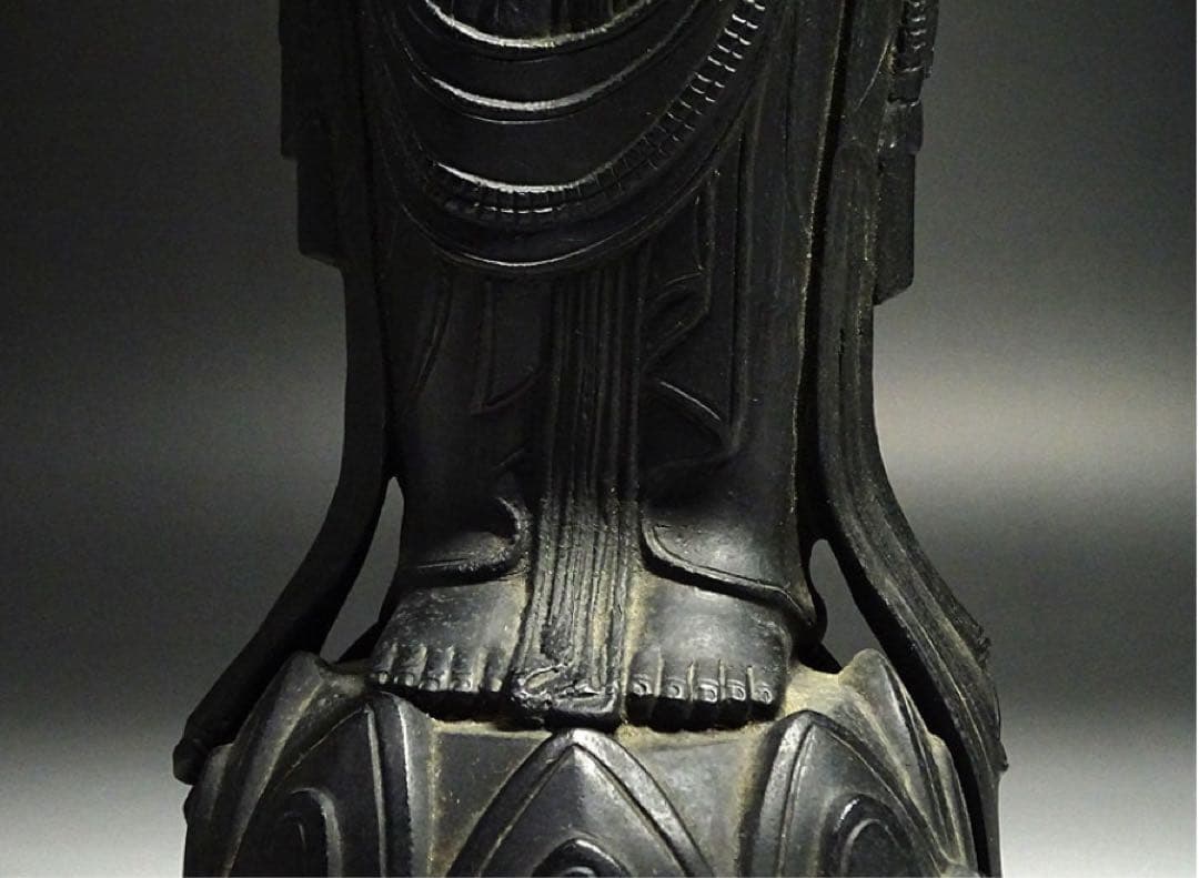 飛鳥 白鳳 金銅仏 観音菩薩立像 蓮華座 念持仏 仏像 仏教美術 骨董 古美術