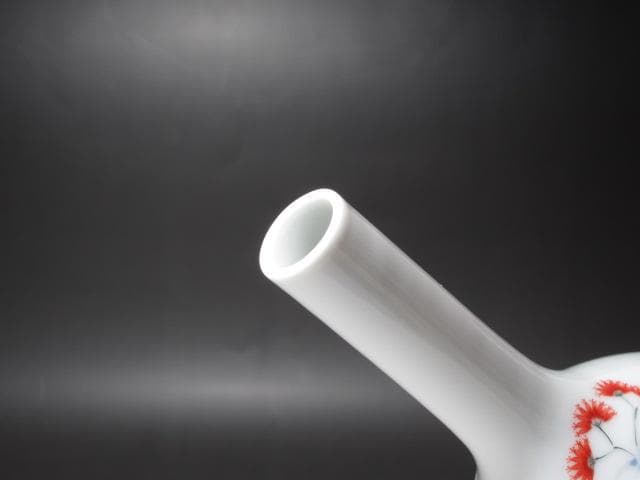 ☆　12代　柿右衛門　錦花画一輪挿し☆y620