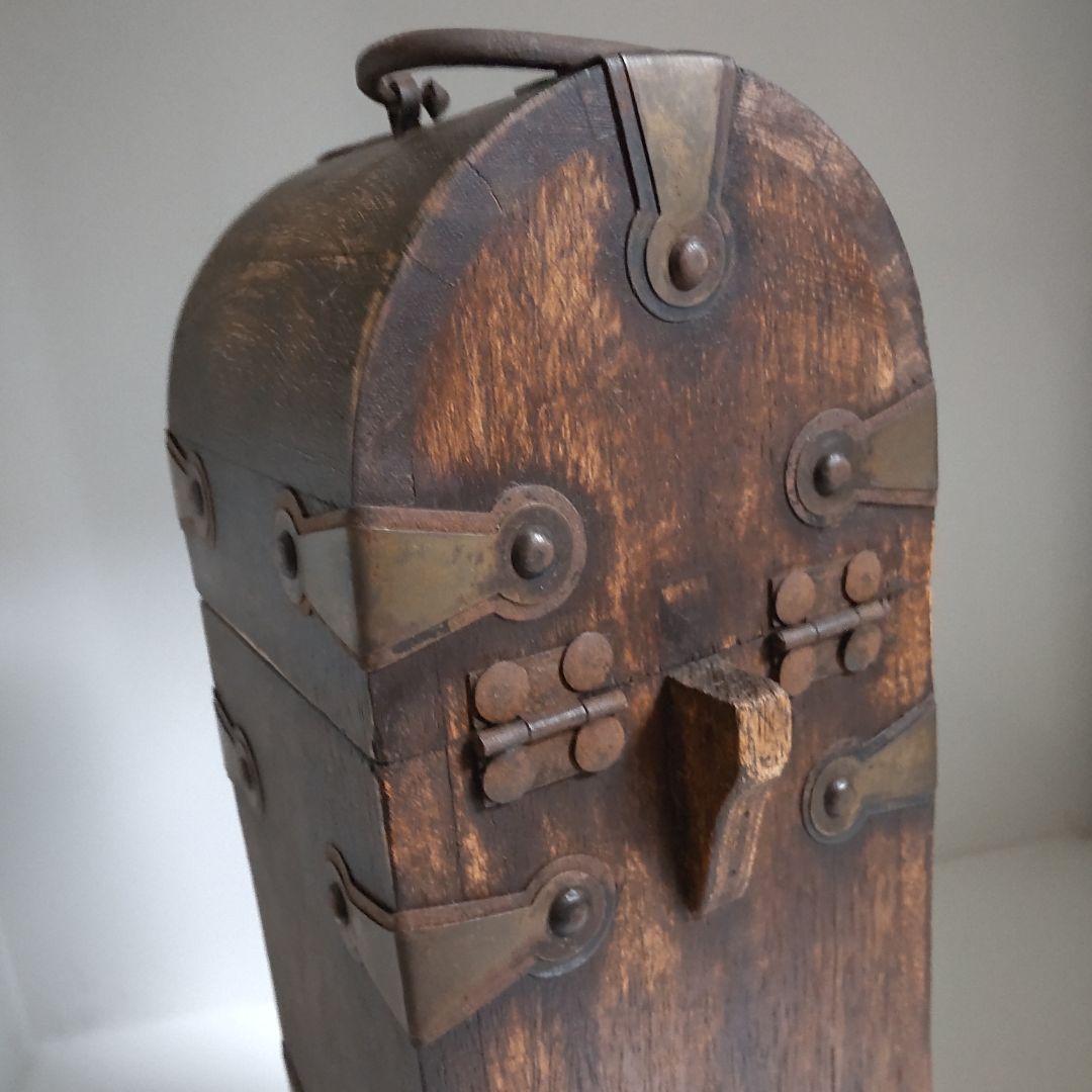 アンティーク 木製 ワイン ボックス 金具付き