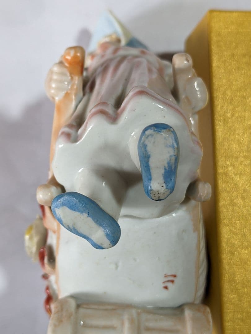 ♦明治時代 アールヌーボ 陶磁器人形 小物入れ？渋沢栄一 ポスター 骨董品