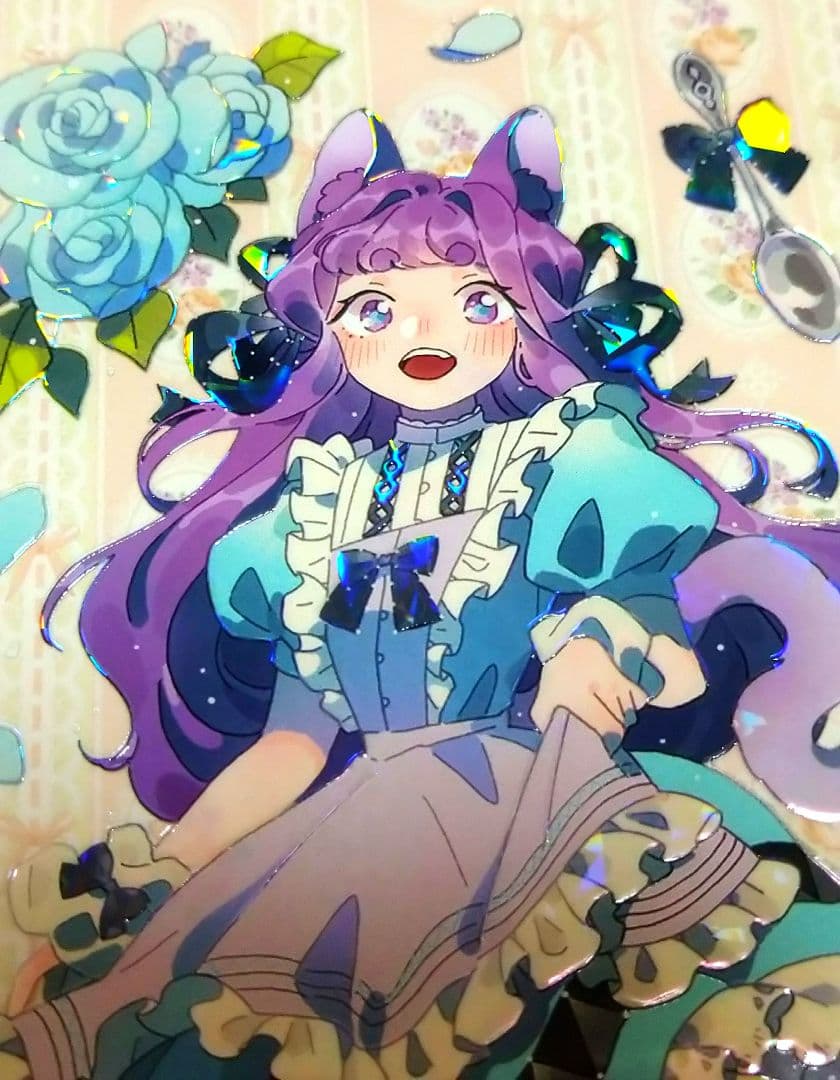 J615＃喵不思议(贝壳光)E厘米切り売り海外人物マステ女の子