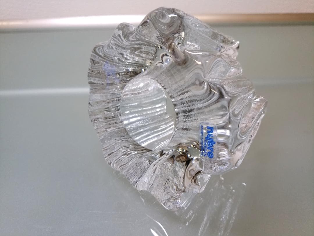 nybro sweden ニーブロー クリスタル ボルケーノ キャンドルホルダー