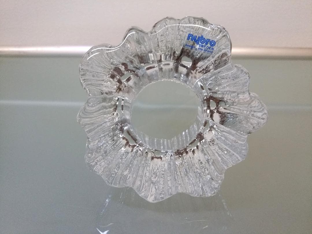 nybro sweden ニーブロー クリスタル ボルケーノ キャンドルホルダー