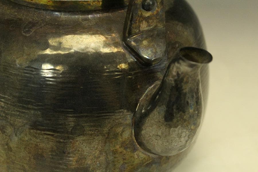 茶道具 昭和レトロ 秀峰堂 いぶし銀 急須 薬缶 湯沸し 890