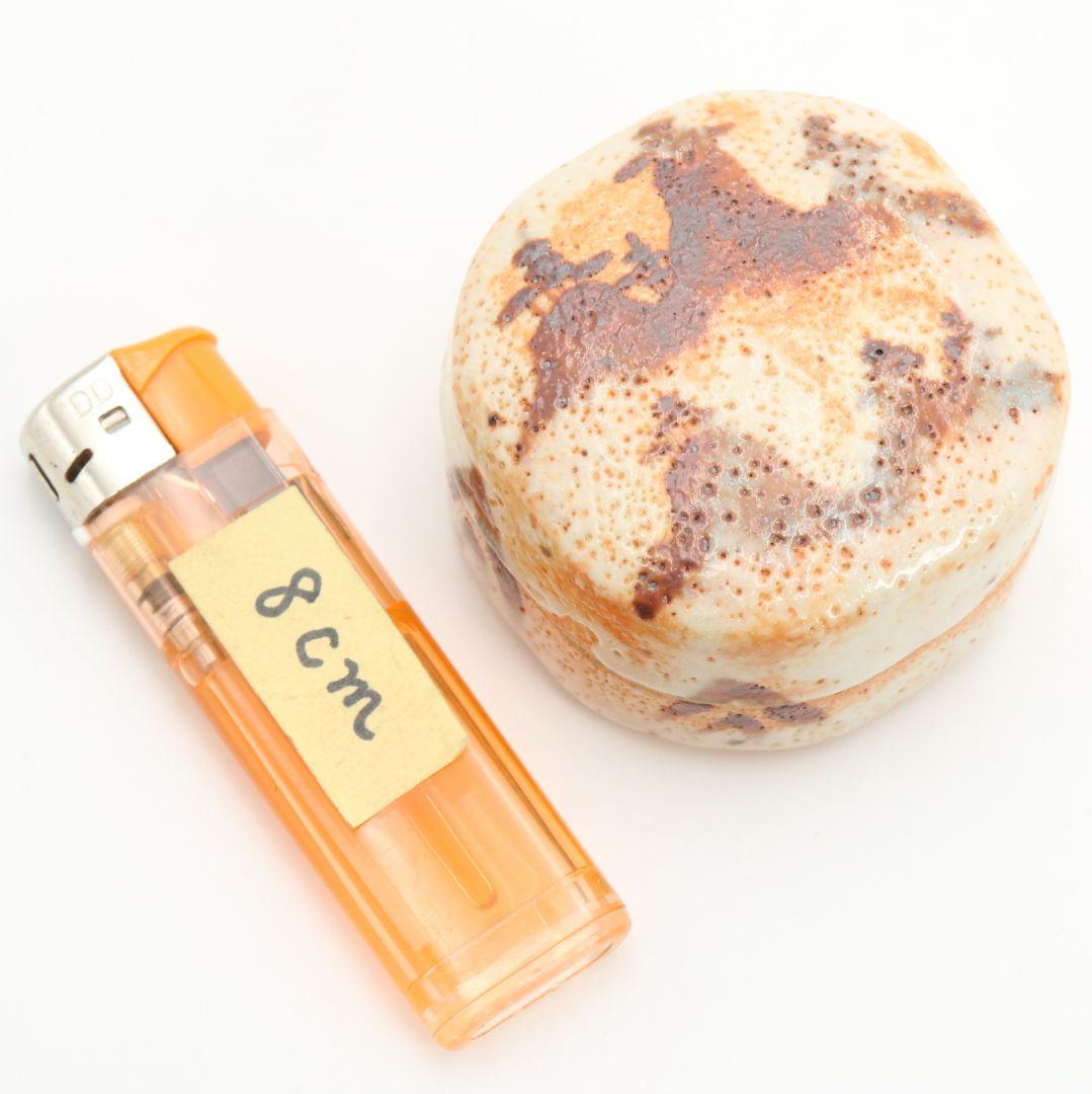 加藤光右衛門作 志野香合 裏千家十五代 鵬雲斎書付 茶道具 共箱　V548　R9