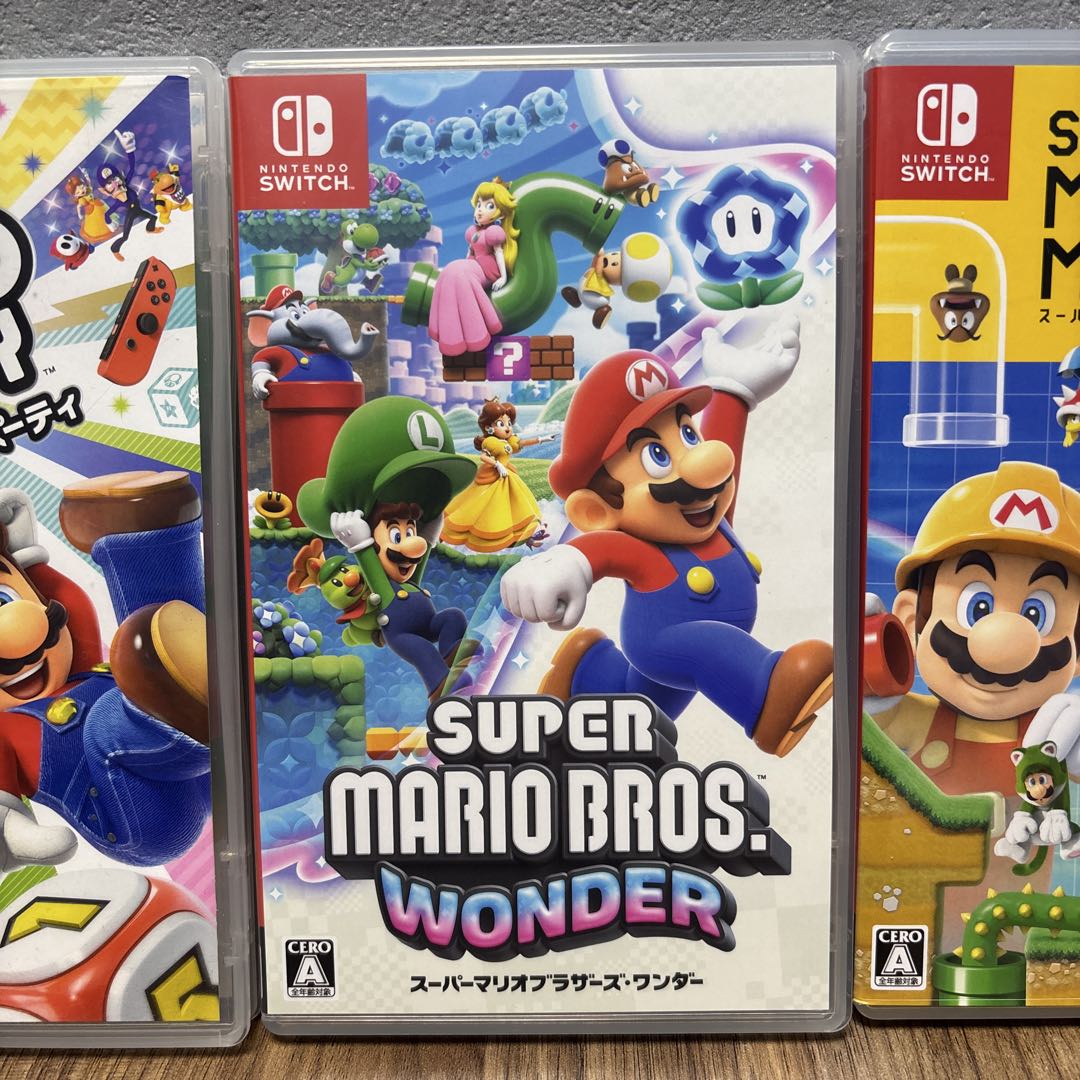Switch ゲーム 3本セットスーパーマリオワンダー、パーティ、メーカー2