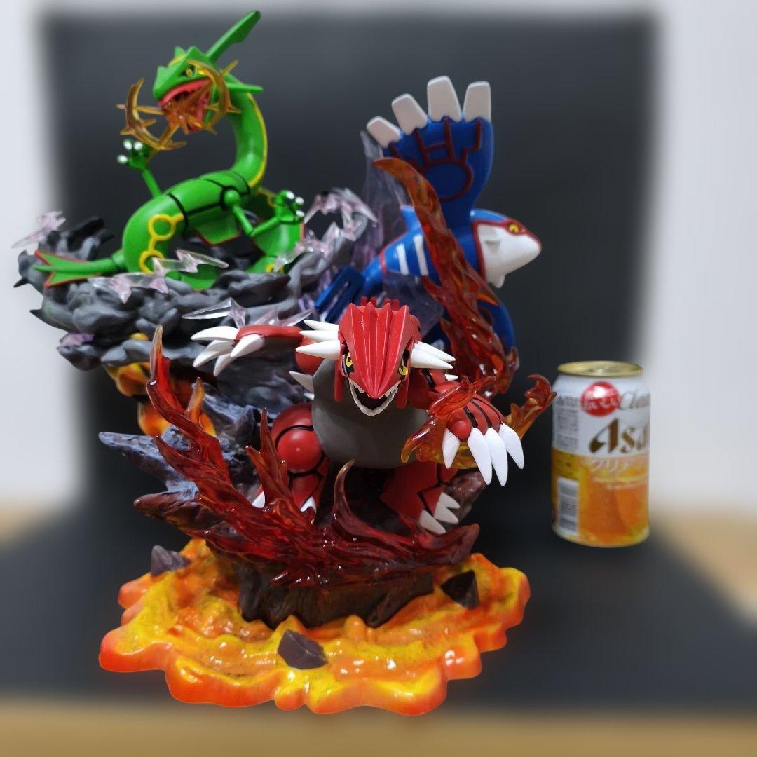 ポケモン フィギュア　カイオーガ グラードン レックウザ　LED付き